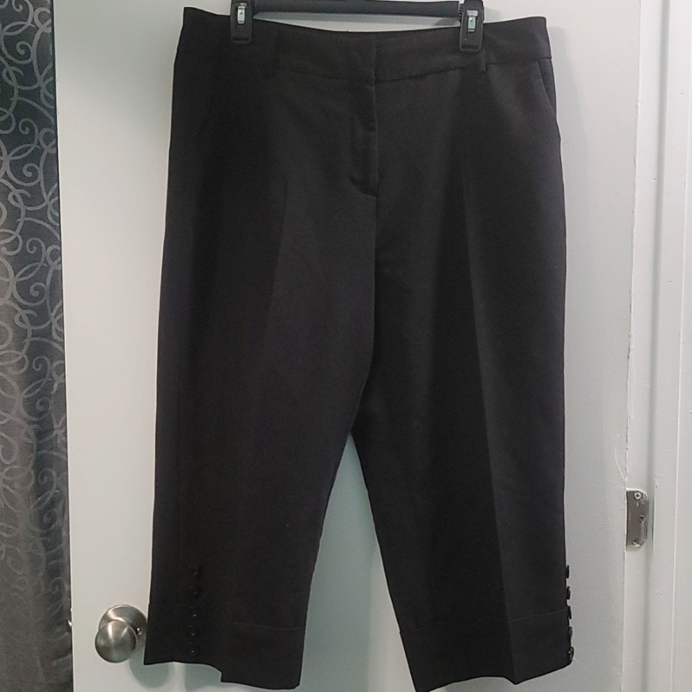 Dress Barn Black Dress Capri with Buttons